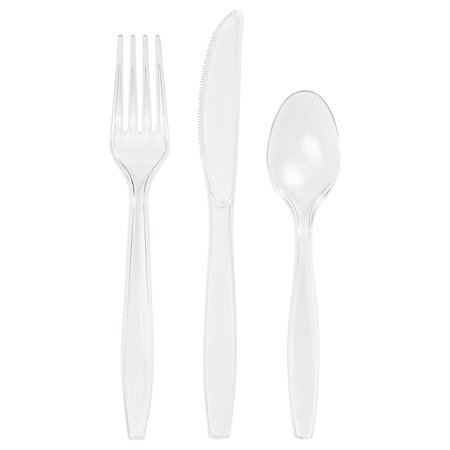 TOUCH OF COLOR Assorted Plastic Cutlery, Clear, 288PK 10421